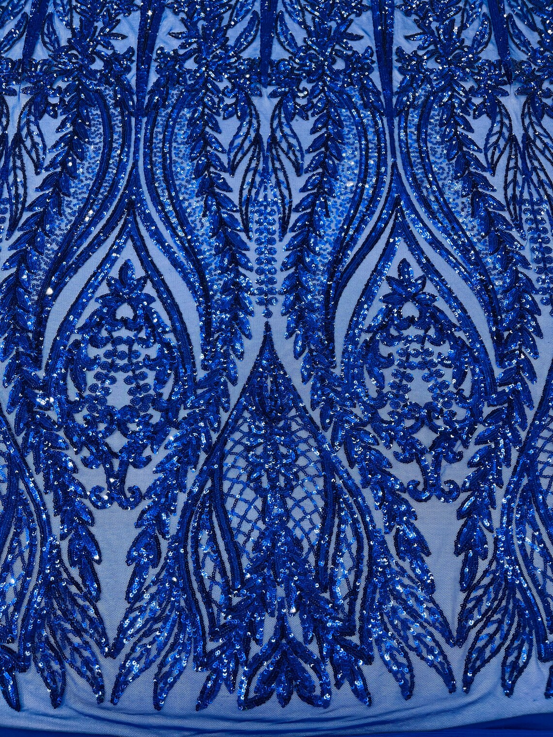 DK ROYAL - Top Fashion Branch Design with Sequins Embroider on a 4 Way Stretch Mesh Fabric-Sold by The Yard.