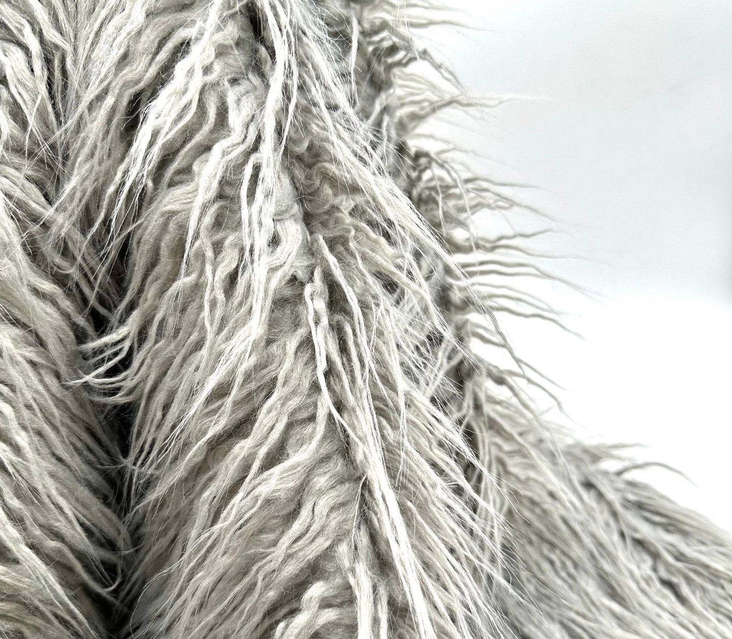 Mongolian Faux Fur Fabric - Sold By Yard - SILVER - 60" Width For Coats Costumes Scarfs Rugs Crafts Decor - Quilting, Pillows, Throws,