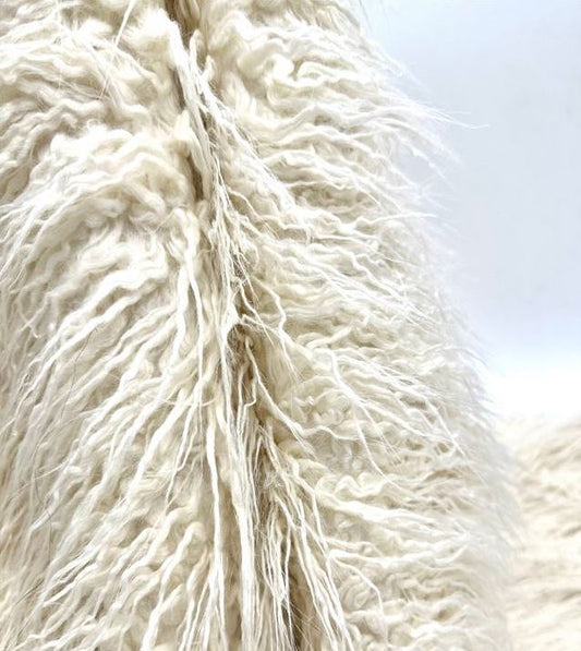 Mongolian Faux Fur Fabric - Sold By Yard - IVORY - 60" Width For Coats Costumes Scarfs Rugs Crafts Decor - Quilting, Pillows, Throws,