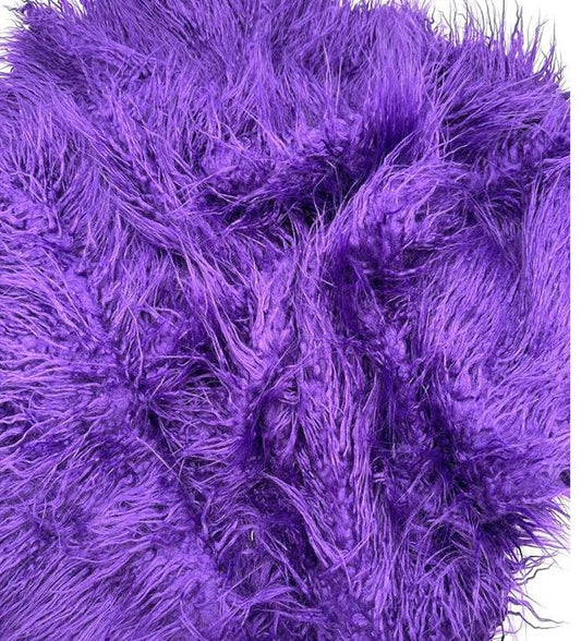 Mongolian Faux Fur Fabric - Sold By Yard - PURPLE - 60" Width For Coats Costumes Scarfs Rugs Crafts Decor - Quilting, Pillows, Throws,