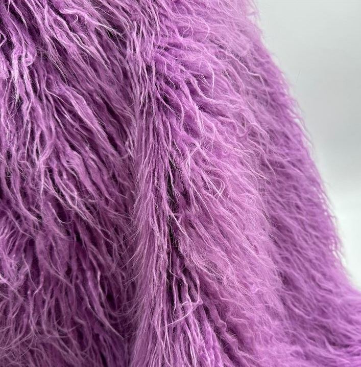 Mongolian Faux Fur Fabric - Sold By Yard - LAVENDER - 60" Width For Coats Costumes Scarfs Rugs Crafts Decor - Quilting, Pillows, Throws,