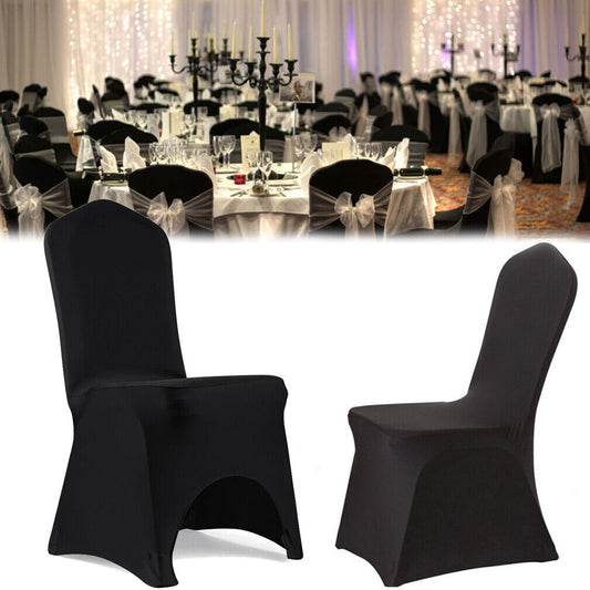 Black Spandex Chair Covers Wedding Universal -  Banquet Wedding Party Dining Decoration