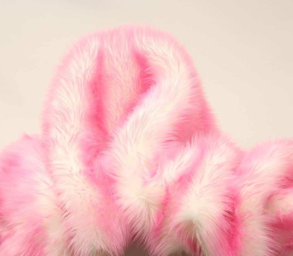 BUBBLE GUM -2 Tone Thick Fake Faux Fur Shaggy Long Pile - 64" Width For Coats Costumes Scarfs Rugs Crafts Decor - Quilting, Pillows, Throws,