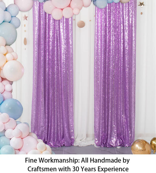 LAVENDER - Sequin Backdrop Curtains - 2 Panels - Baby Shower Backdrop Glitter Backdrop Sequin Backdrop for Wedding