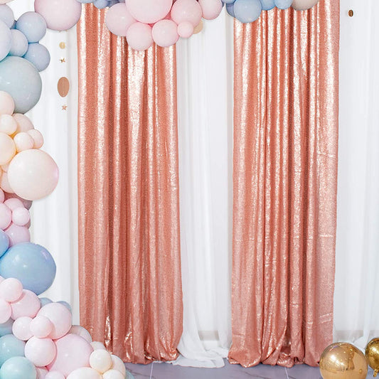 BLUSH - Sequin Backdrop Curtains - 2 Panels - Baby Shower Backdrop Glitter Backdrop Sequin Backdrop for Wedding