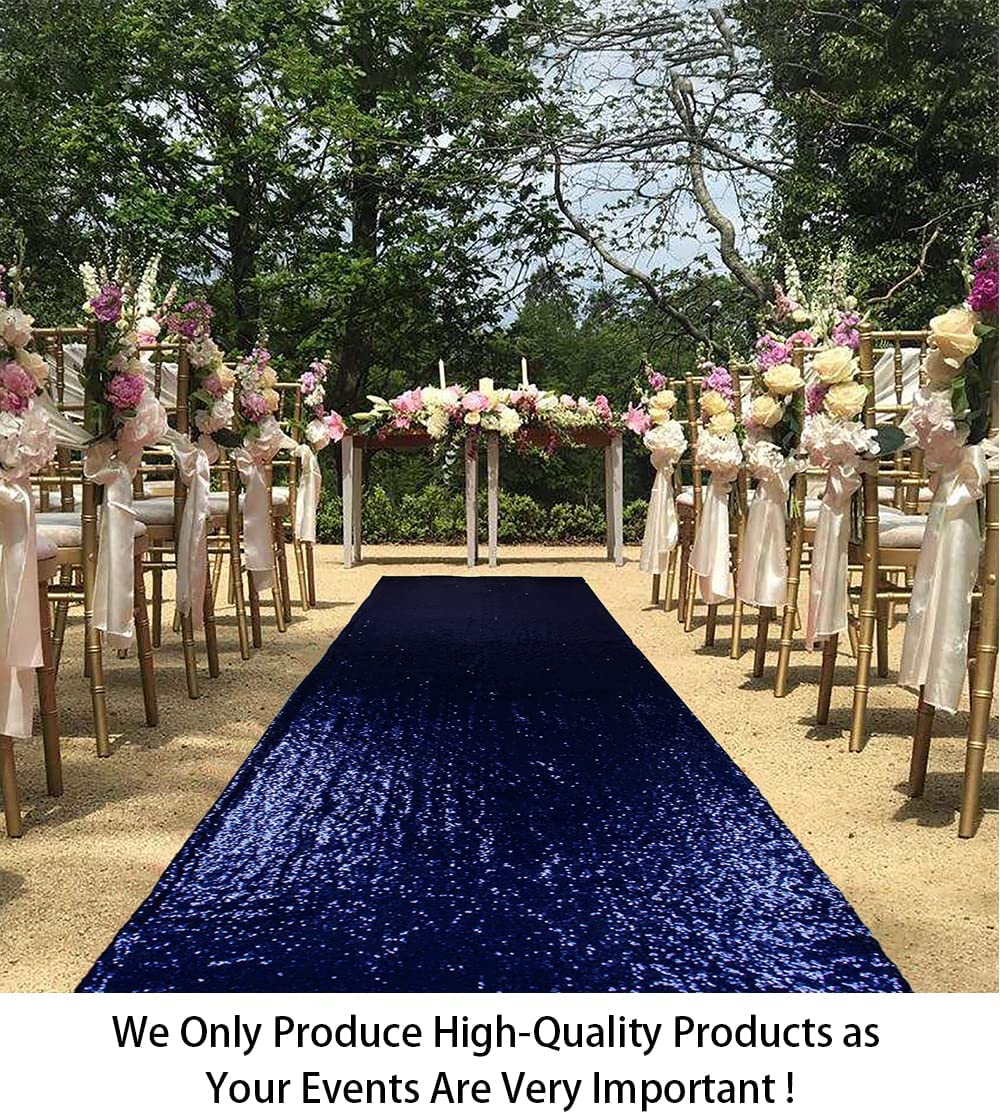 NAVY -Aisle Sequin Floor Runner - Perfect For Your Ceremony Floor Carpet Runner Aisle Runners for Weddings Fabric Aisle Runner for Party