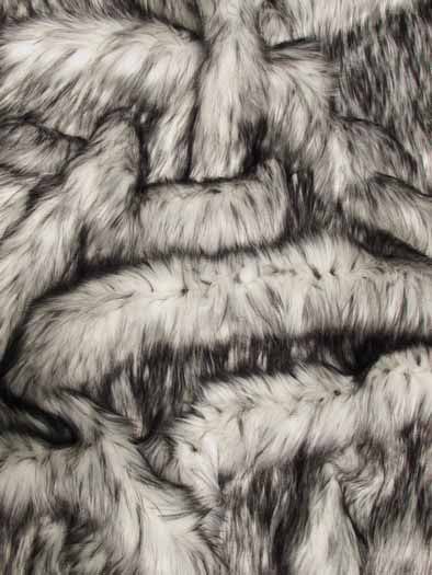 WHITE - Alaskan Husky Long Pile Fabric - By Yard For Blankets Fashion Clothing Coats Scarfs Rugs Crafts Decor - Quilting, Pillows,Throws