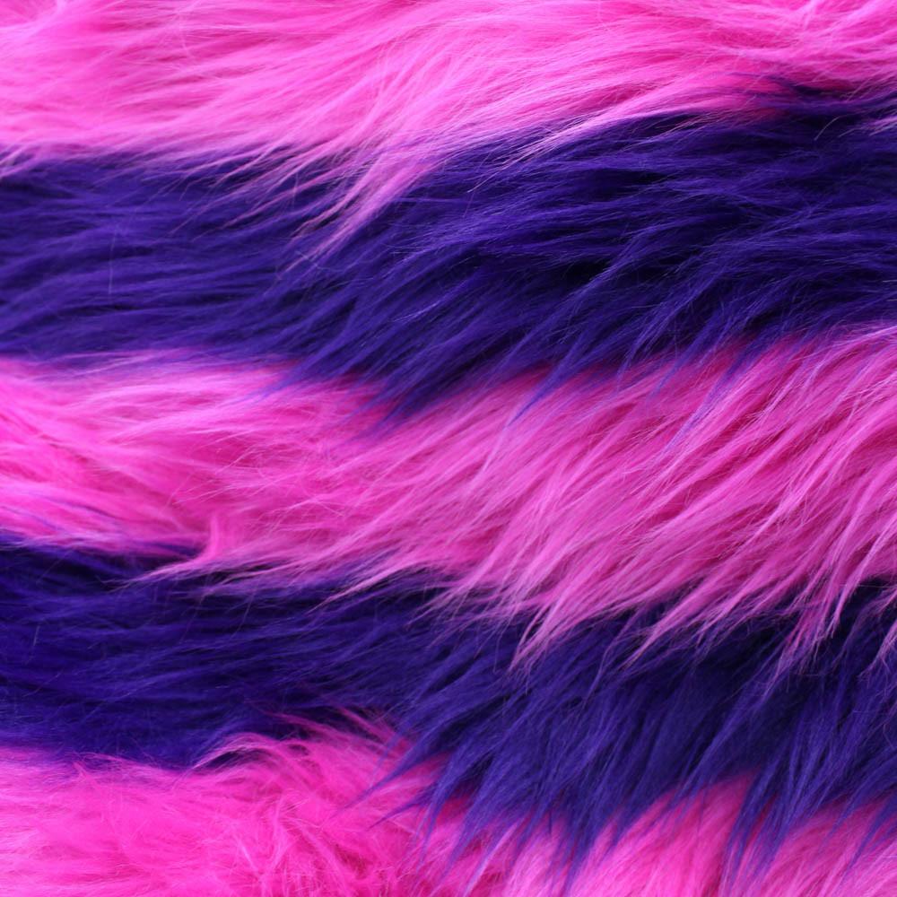 PINK- PURPLE - 2 Tone Striped Long Pile Fabric / Sold By Yard- For Blankets Fashion Clothing Coats - Scarfs Rugs Crafts Decor - Scarfs Rugs