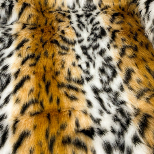 TIGER - Faux Fake Fur Animal Short Pile Fabric - By The Yard - For Blankets Fashion Clothing Coats - Scarfs Rugs Crafts Decor -