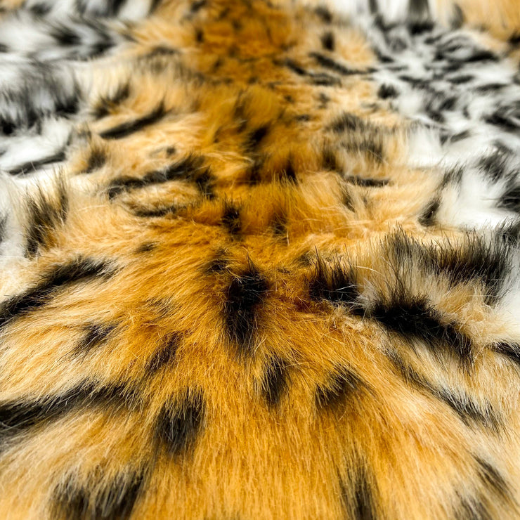 TIGER - Faux Fake Fur Animal Short Pile Fabric - By The Yard - For Blankets Fashion Clothing Coats - Scarfs Rugs Crafts Decor -