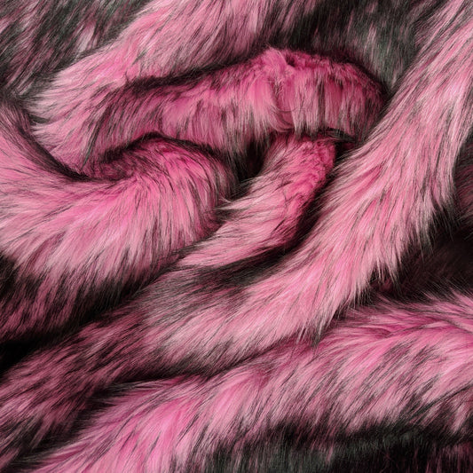 PINK - Alaskan Husky Long Pile Fabric - Sold By Yard For Blankets Fashion Clothing Coats Scarfs Rugs Crafts Decor - Quilting, Pillows,Throws