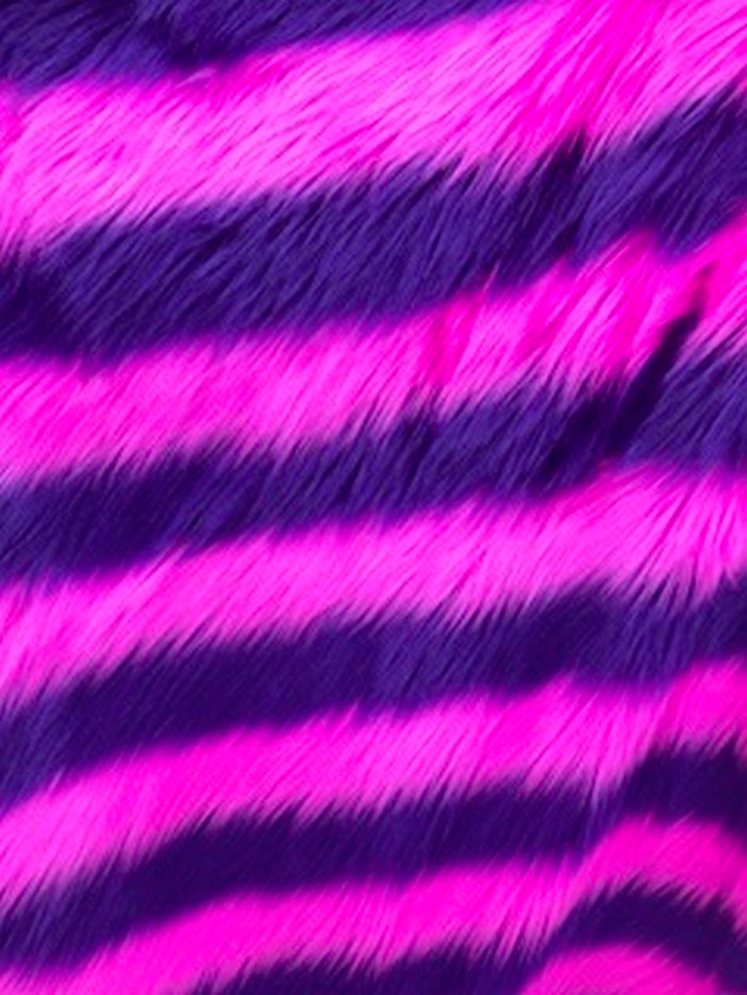 PINK- PURPLE - 2 Tone Striped Long Pile Fabric / Sold By Yard- For Blankets Fashion Clothing Coats - Scarfs Rugs Crafts Decor - Scarfs Rugs