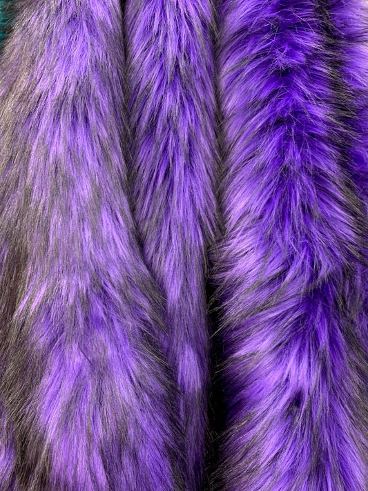 PURPLE - Alaskan Husky Long Pile Fabric - By Yard For Blankets Fashion Clothing Coats Scarfs Rugs Crafts Decor - Quilting, Pillows,Throws