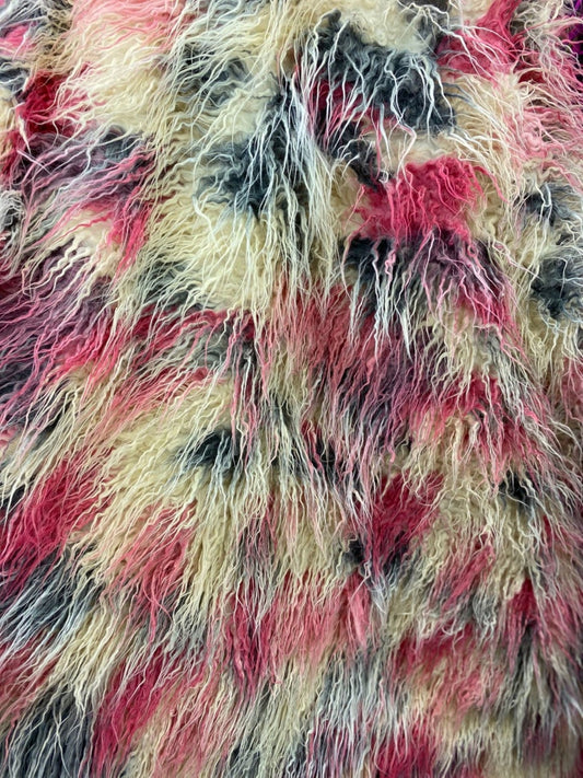 MONGOLIAN - Multi Color Long Pile/Mongolian Faux Fur Fabric - For Blankets Fashion Clothing Coats - Scarfs Rugs Crafts Decor - By Yard