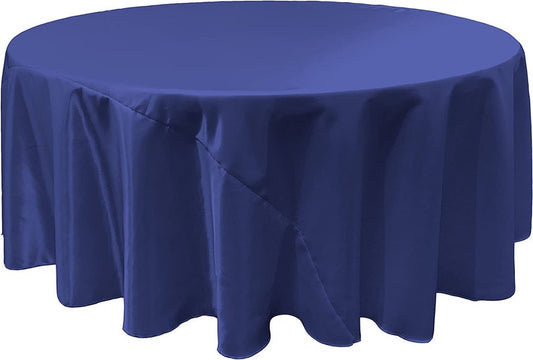 ROYAL BLUE - Round Satin Tablecloth Overlay Table Cover Smooth Table Decor Tablecloth for Holiday Dinner Wedding Banquet Table Decoration