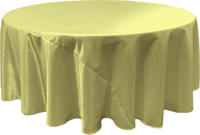 SAGE - Round Satin Tablecloth Overlay Table Cover Smooth Table Decor Tablecloth for Holiday Dinner Wedding Banquet Table Decoration