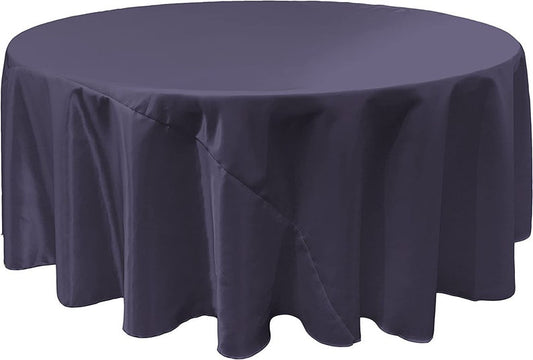 NAVY - Round Satin Tablecloth Overlay Table Cover Smooth Table Decor Tablecloth for Holiday Dinner Wedding Banquet Table Decoration