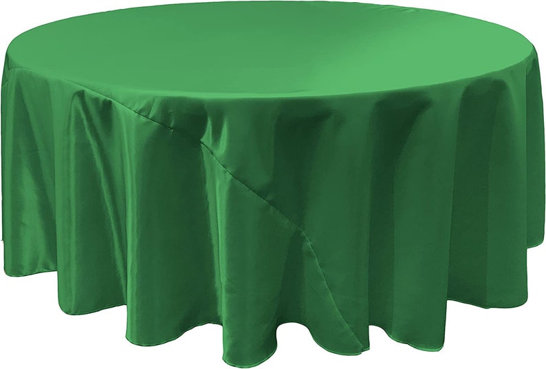 KELLY - Round Satin Tablecloth Overlay Table Cover Smooth Table Decor Tablecloth for Holiday Dinner Wedding Banquet Table Decoration