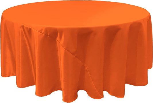 ORANGE - Round Satin Tablecloth Overlay Table Cover Smooth Table Decor Tablecloth for Holiday Dinner Wedding Banquet Table Decoration