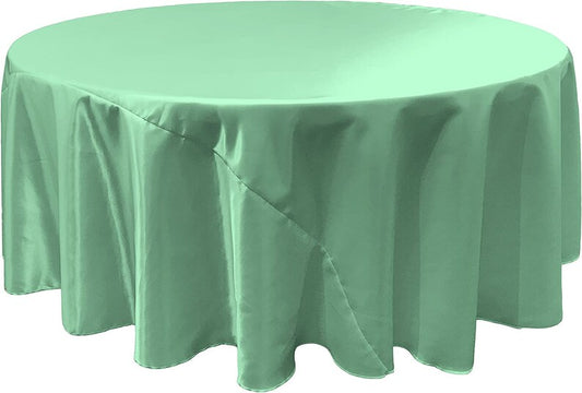 MINT - Round Satin Tablecloth Overlay Table Cover Smooth Table Decor Tablecloth for Holiday Dinner Wedding Banquet Table Decoration