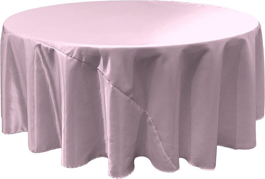 LILAC - Round Satin Tablecloth Overlay Table Cover Smooth Table Decor Tablecloth for Holiday Dinner Wedding Banquet Table Decoration