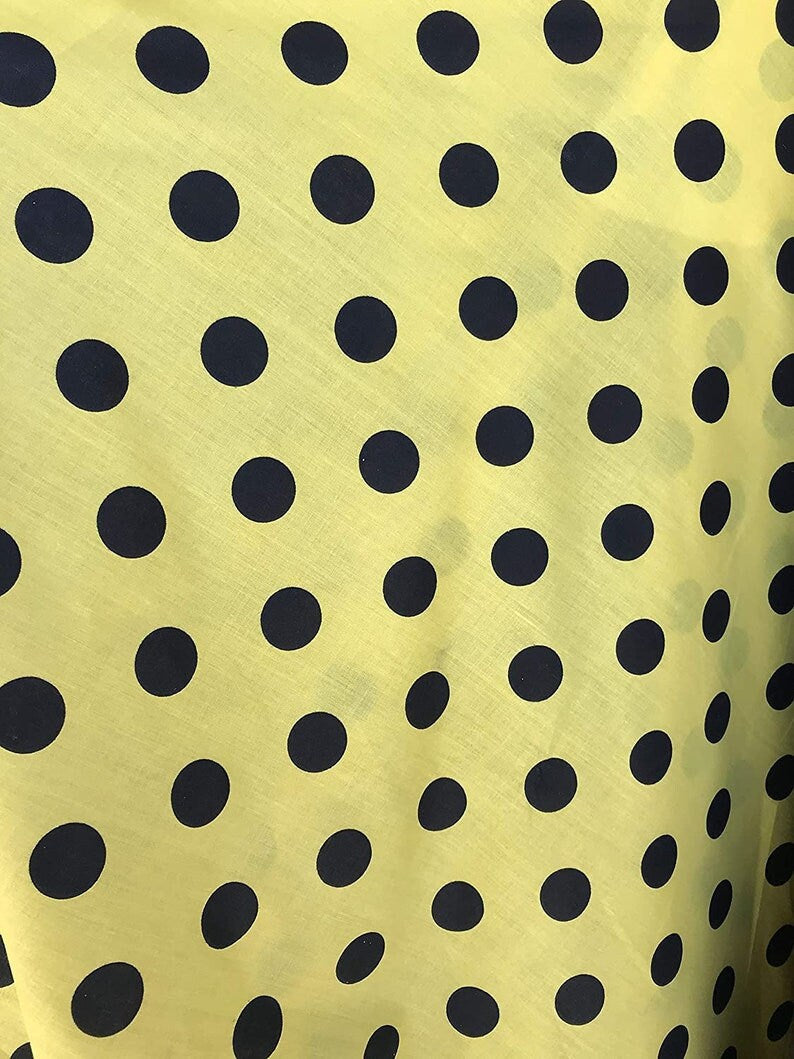 Methuselah Fabrics 1 Inch Polka Dot Poly Cotton Fabric Sold By The Yard.