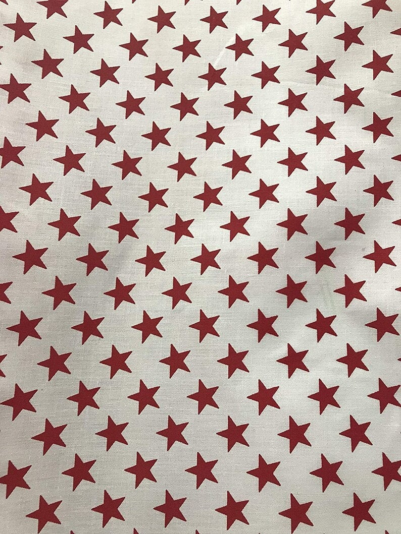 Methuselah Fabrics American Stars Poly Cotton 58' Wide Fabric Sold by The Yard USA Patriotic