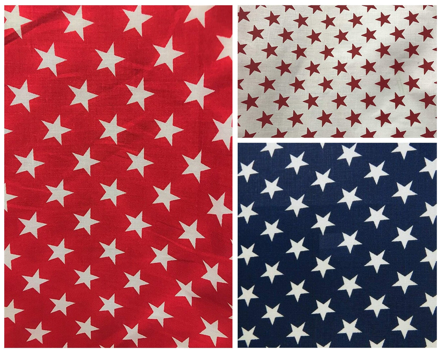 Methuselah Fabrics American Stars Poly Cotton 58' Wide Fabric Sold by The Yard USA Patriotic