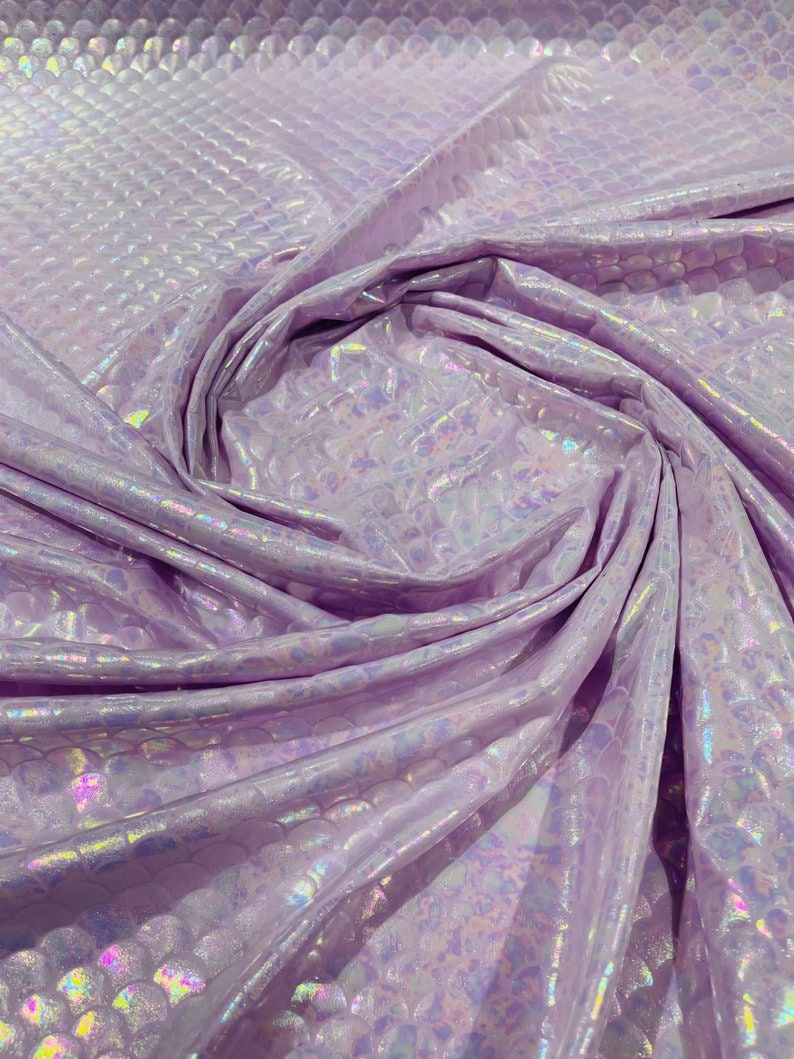 Iridescent Mermaid Fish Scales Stretch Spandex-Sold By The Yard