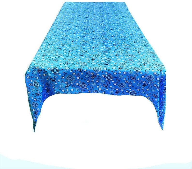 Rectangular Bandanna Print Poly Cotton Tablecloth Table Cover Fabric Table Cloth for Dinning, Kitchen, Party,