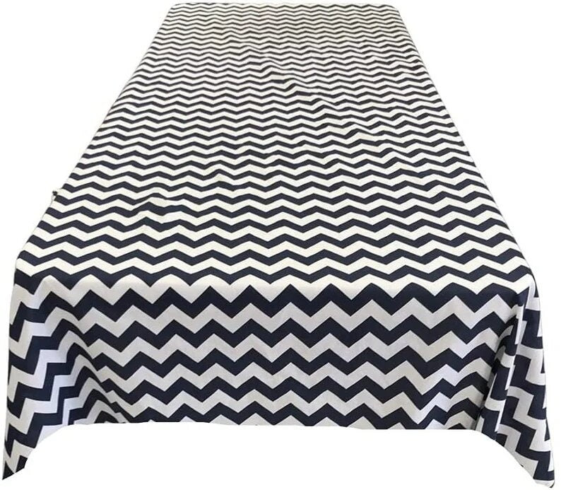 Rectangular Chevron Zig Zag  Print Poly Cotton Tablecloth Table Cover Fabric Table Cloth for Dinning, Kitchen, Party,