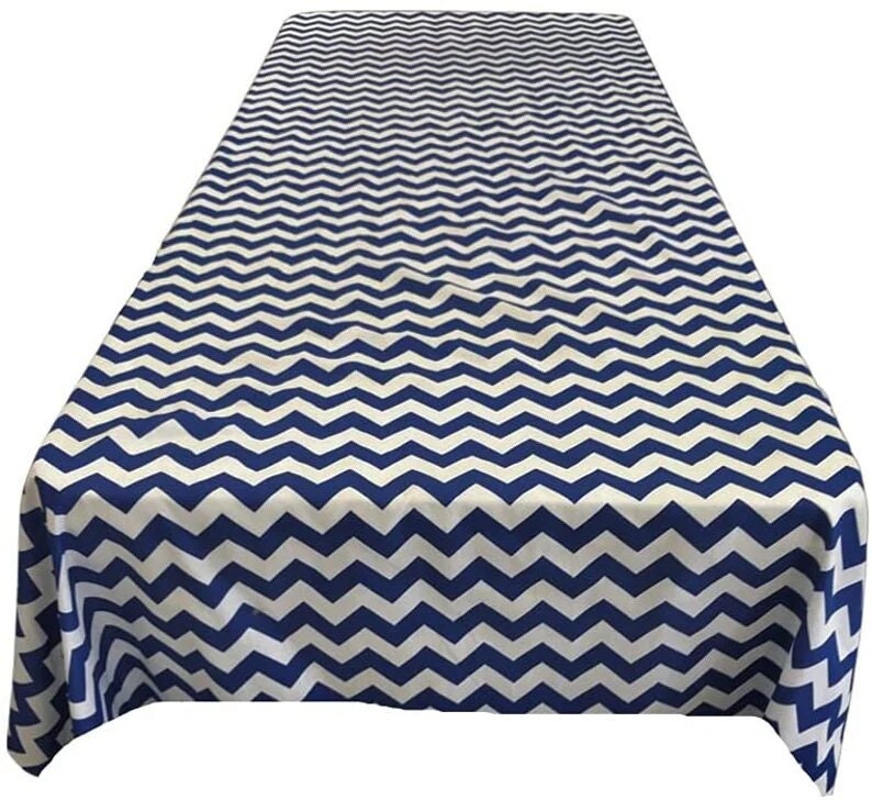 Rectangular Chevron Zig Zag  Print Poly Cotton Tablecloth Table Cover Fabric Table Cloth for Dinning, Kitchen, Party,