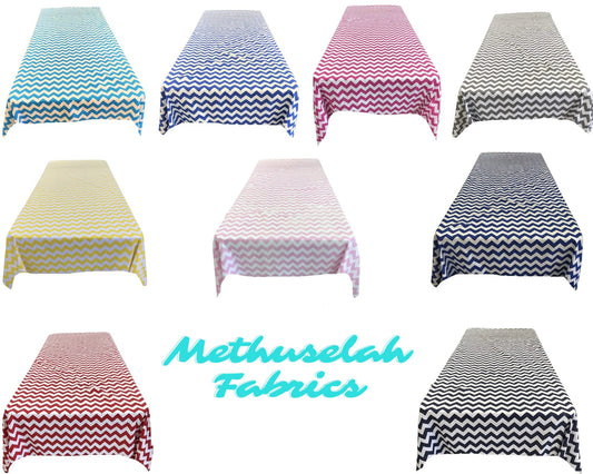 Rectangular Chevron Zig Zag  Print Poly Cotton Tablecloth Table Cover Fabric Table Cloth for Dinning, Kitchen, Party,