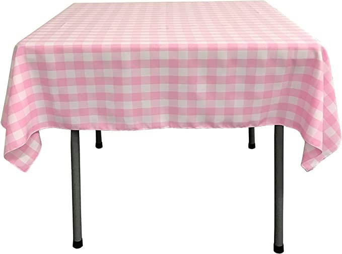 Square  Gingham Checkered Tablecloth, Stain and Wrinkle Resistant Table Cover Fabric Table Cloth for Dinning, Kitchen, Party, Holiday