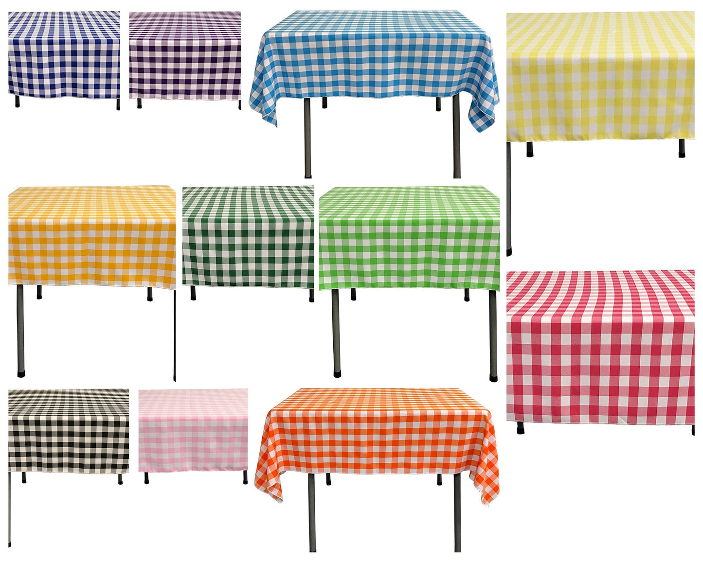 Square  Gingham Checkered Tablecloth, Stain and Wrinkle Resistant Table Cover Fabric Table Cloth for Dinning, Kitchen, Party, Holiday