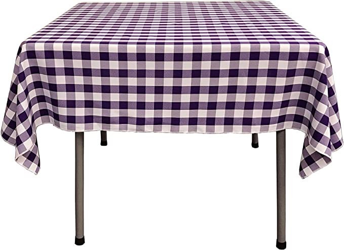 Square  Gingham Checkered Tablecloth, Stain and Wrinkle Resistant Table Cover Fabric Table Cloth for Dinning, Kitchen, Party, Holiday