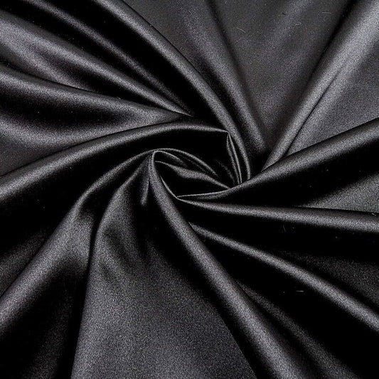 Charmeuse Bridal Solid Satin Fabric for Wedding Dress Fashion Crafts Costumes Decorations Silky Satin 58” Sold By Yard Black