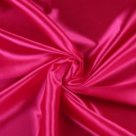 Charmeuse Bridal Solid Satin Fabric for Wedding Dress Fashion Crafts Costumes Decorations Silky Satin 58” Sold By Yard Fuchsia