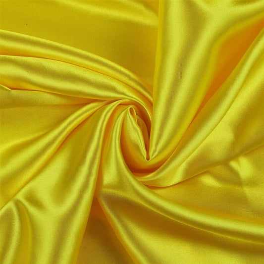 Charmeuse Bridal Solid Satin Fabric for Wedding Dress Fashion Crafts Costumes Decorations Silky Satin 58” Sold By Yard Yellow