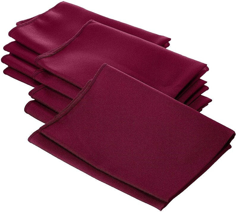 Polyester Poplin Napkin 18 by 18-Inch, Cranberry - 12 Pack