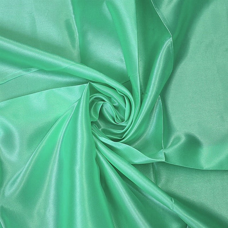 Charmeuse Bridal Solid Satin Fabric for Wedding Dress Fashion Crafts Costumes Decorations Silky Satin 58” Sold By Yard Mint