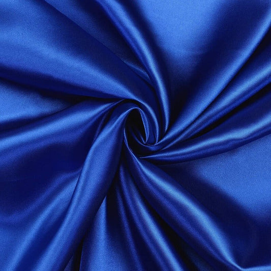 Charmeuse Bridal Solid Satin Fabric for Wedding Dress Fashion Crafts Costumes Decorations Silky Satin 58” Sold By Yard Royal Blue