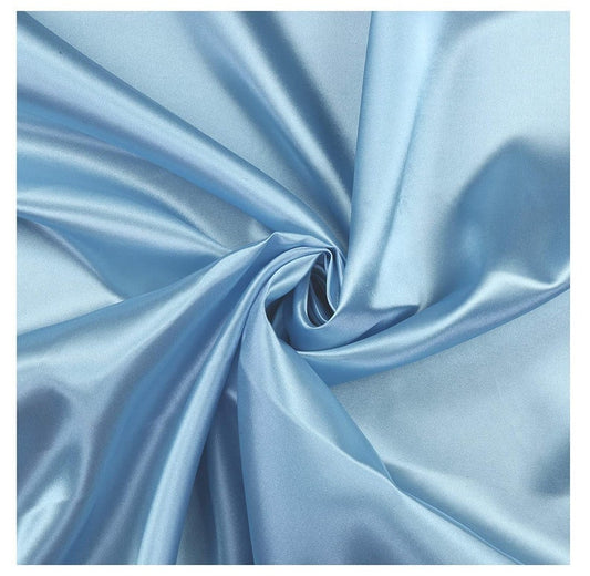 Charmeuse Bridal Solid Satin Fabric for Wedding Dress Fashion Crafts Costumes Decorations Silky Satin 58” Sold By Yard Light Blue