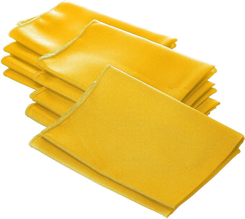 Polyester Poplin Napkin 18 by 18-Inch, Dk Yellow - 12 Pack