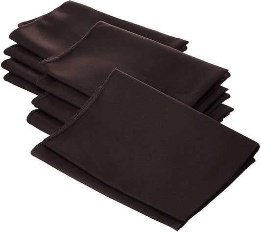 Polyester Poplin Napkin 18 by 18-Inch, Brown - 12 Pack