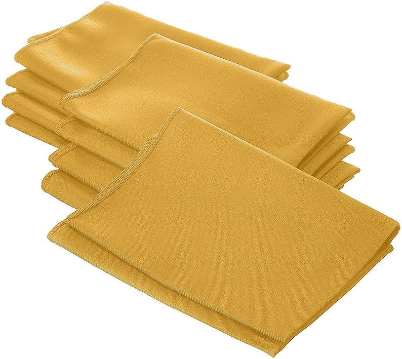 Polyester Poplin Napkin 18 by 18-Inch, Gold - 12 Pack