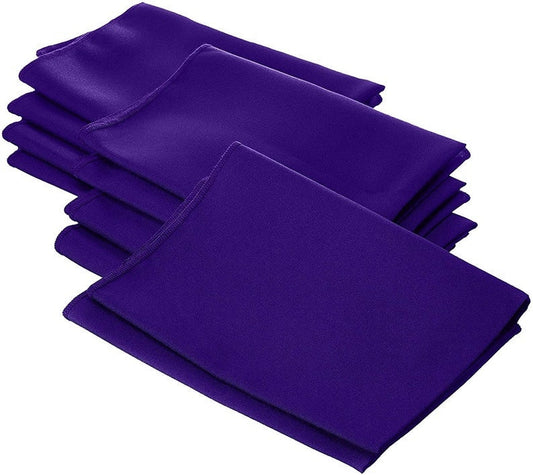 Polyester Poplin Napkin 18 by 18-Inch, Purple - 12 Pack