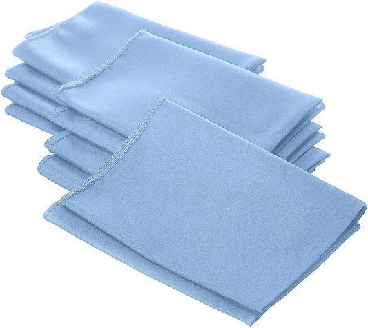 Polyester Poplin Napkin 18 by 18-Inch, Light Blue - 12 Pack