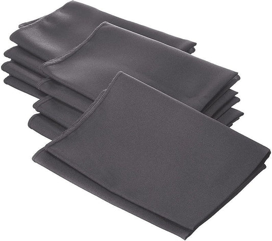 Polyester Poplin Napkin 18 by 18-Inch, Charcoal - 12 Pack