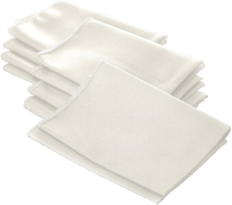 Polyester Poplin Napkin 18 by 18-Inch, Ivory - 12 Pack